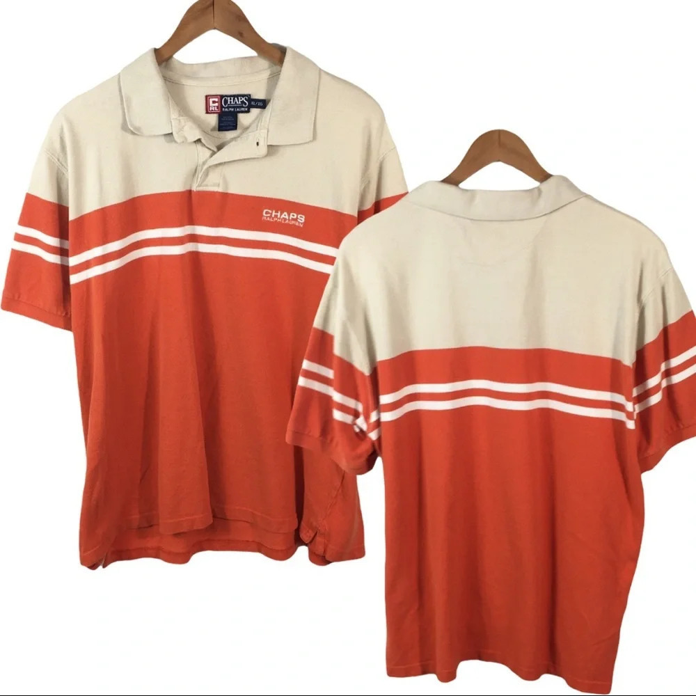 PO355 Chaps Ralph Lauren Color Block Polo Shirt XL